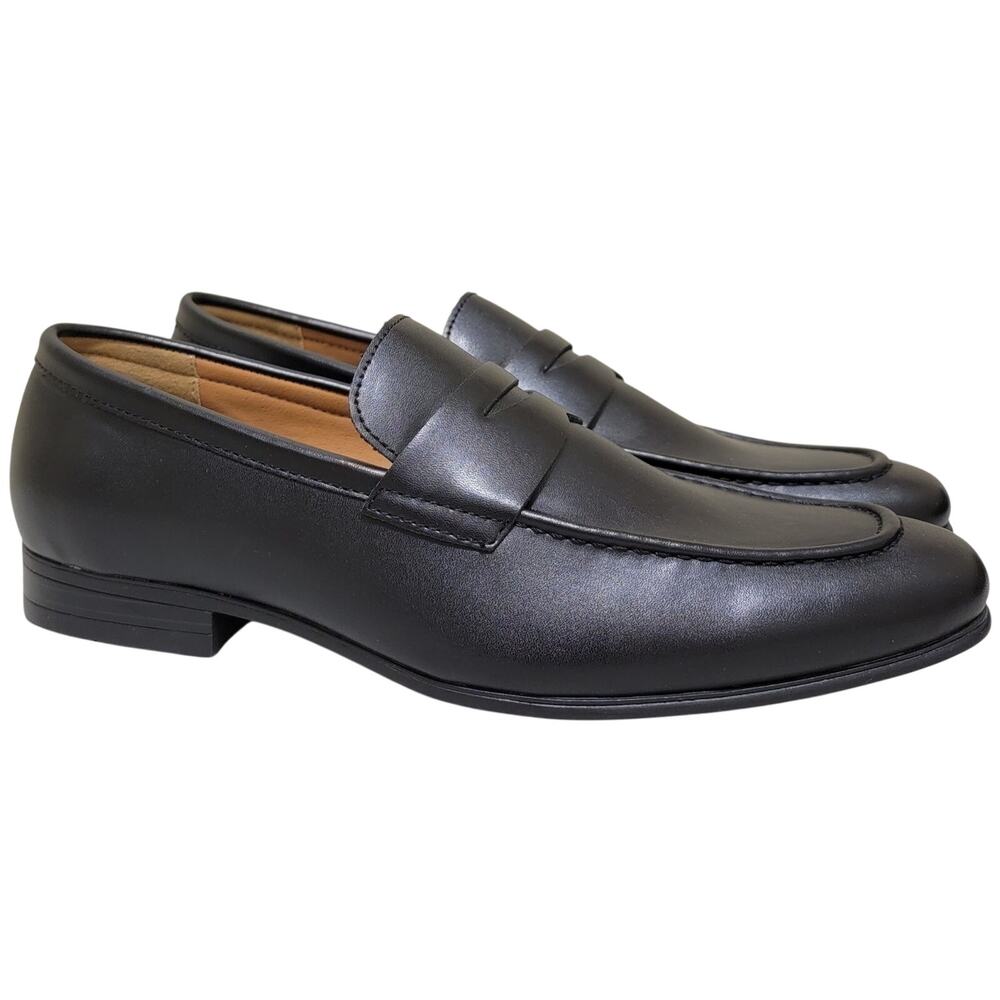 Alfani Men Parkerr Slip On Faux Leather Penny Loafers Size US 10M Black Smooth